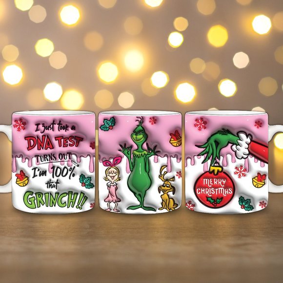 15oz Grinch 3D Coffee Mug Ceramic Cup - Picture 1 of 2